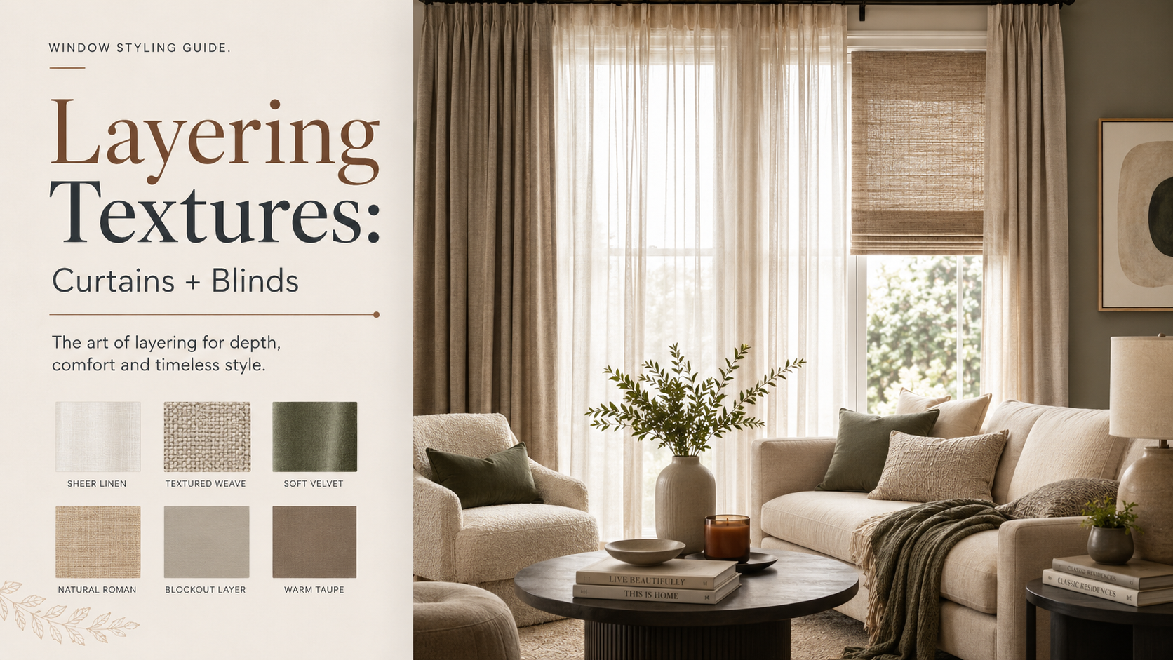 Layering Textures: Curtains + Blinds