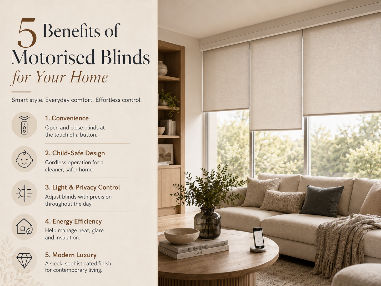 5 Benefits of Motorised Blinds for Your Home